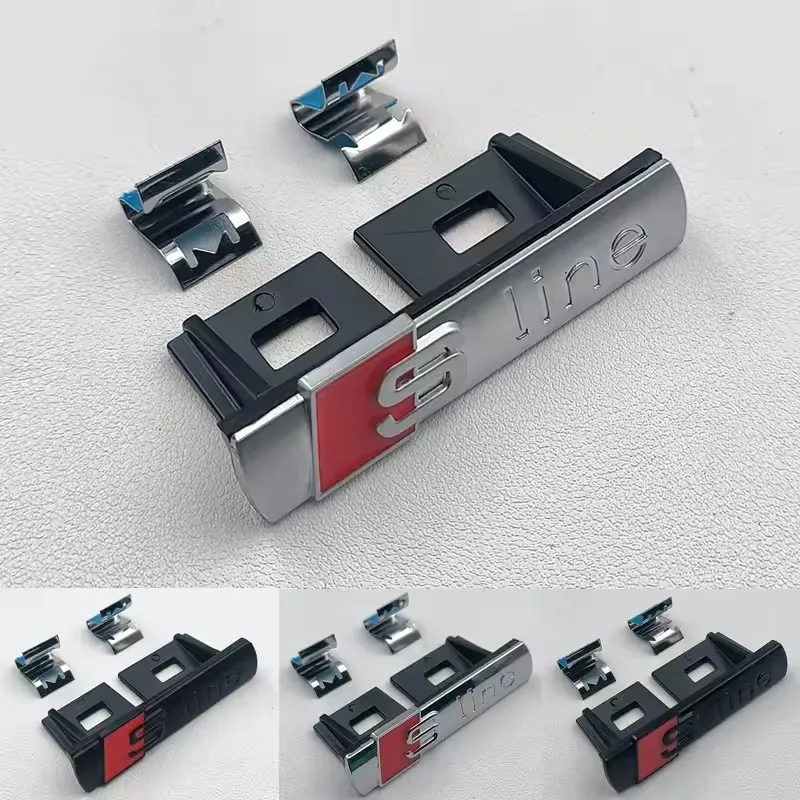 Car Sline Badge Body Rear Deocoration Sticker Front Grille Emblem for Audi S A3 A4 B8 8P 8V B6 A5 A6 C7 Q5 B9 B7 C6 A1 Q7 Q3 Tt view 2