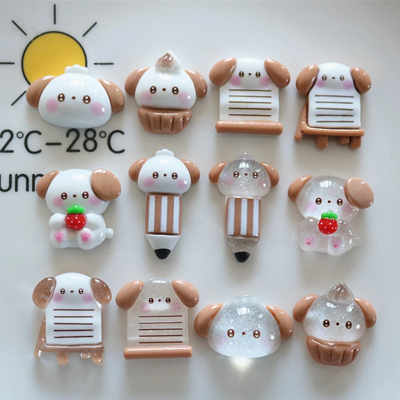 10 Pcs New Cute Mini Kawaii Cartoon Bear, Blackboard, Pen Series Resin Diy Fashion Jewellery Hairpin Decorate Accessories