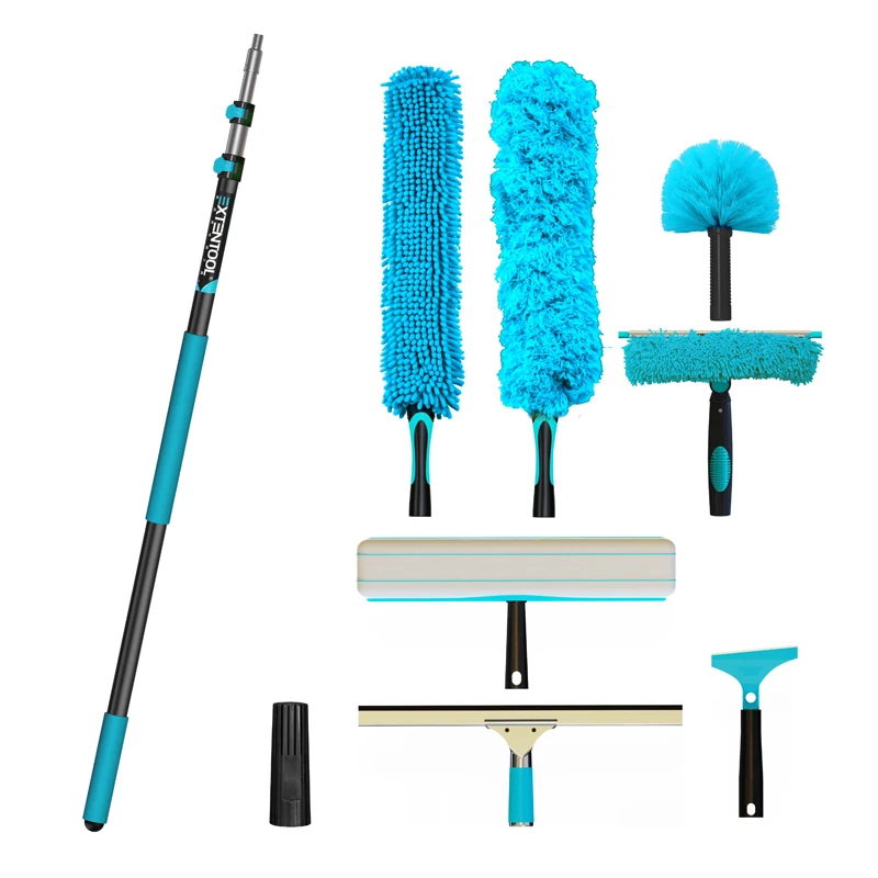 Para pólo de extensão telescópica multiuso de alumínio profissional universal torção-na ponta resistente pólo extensível