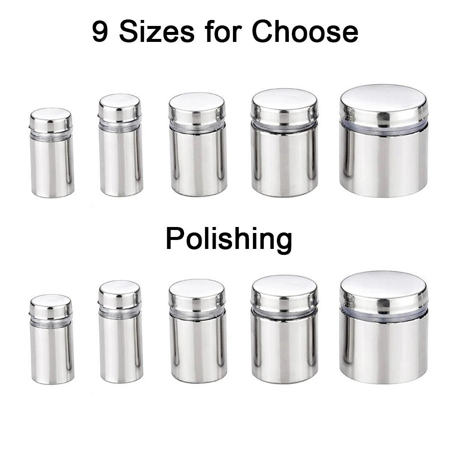 

500PCS Polishing Stainless Steel Hollow Advertisement Nails Screws Sign Billboard Glass Standoff Pins Fixing Fastener Hardware