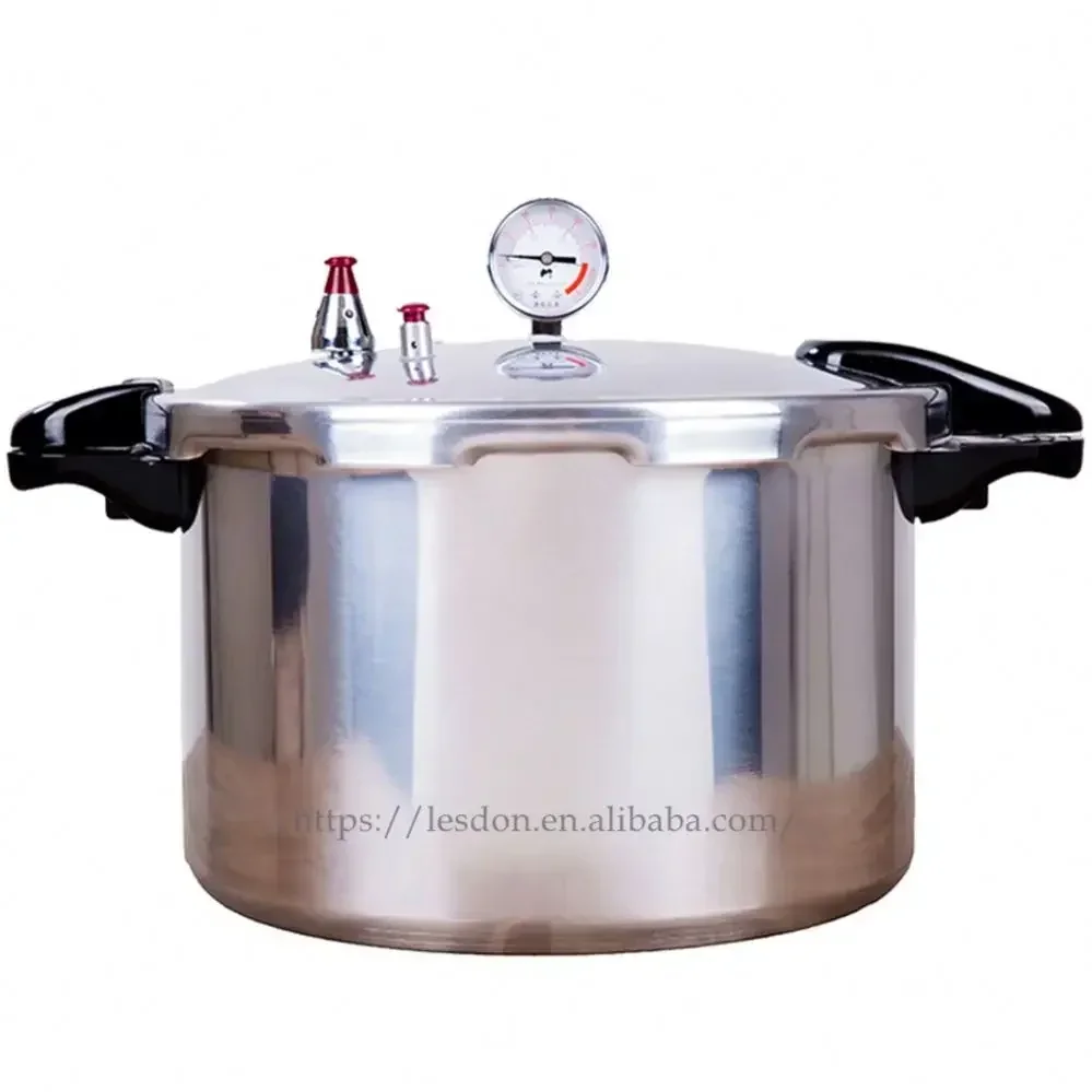 Large Capacity 22L Commercial Explosion-Proof With Pressure Gauge Aluminium Pressure Cooker