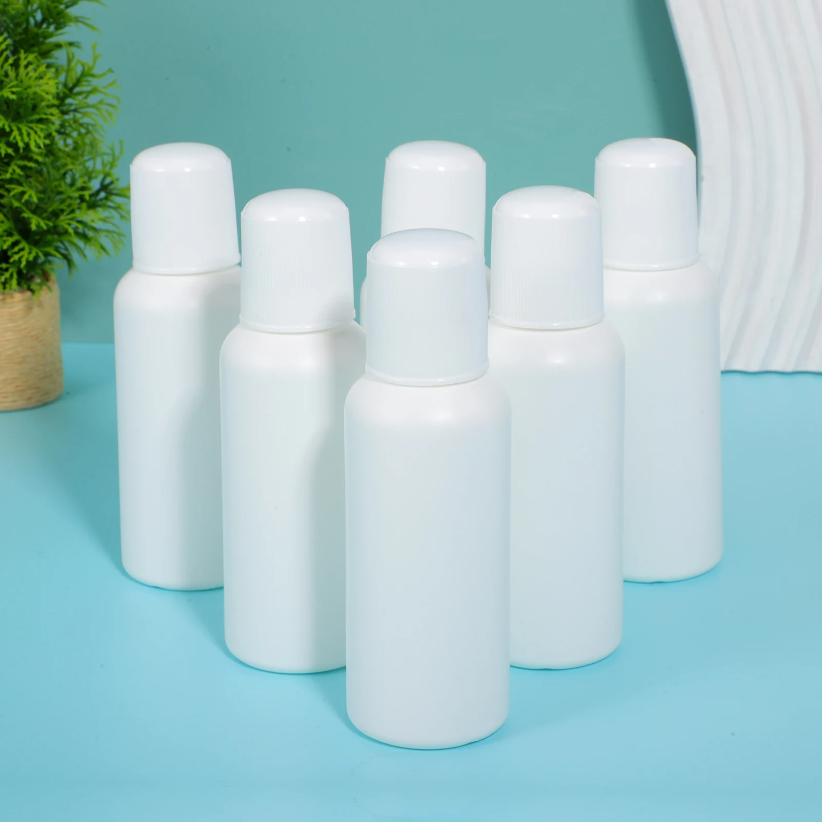 

6pcs Liniment Bottle Sunscreen Container Sponge Applicator Empty Liquid Bottle Small Reusable Travel Portable Plastic
