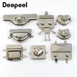 2 Stück Deepeel Metall Silber Schlösser Schnalle Tasche Twist Turn Lock Verschlüsse Handtasche Geldbörse Verschluss Verschluss DIY Handwerk Hardware Taschen Zubehör