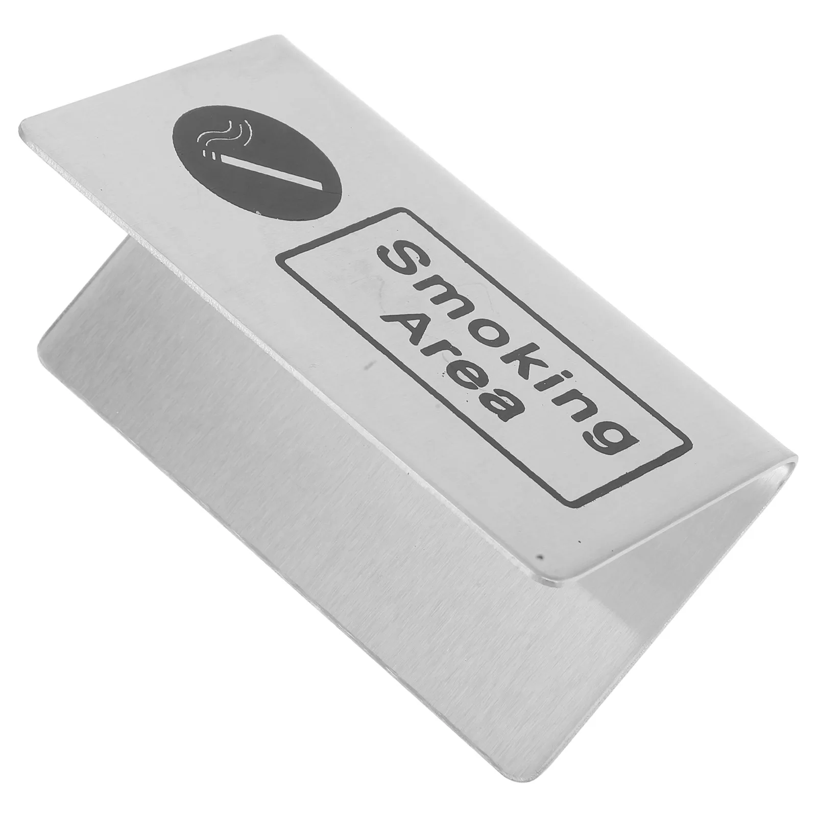 

Smoking Area Sign Stainless Steel Double Sided Table Top Indicator Versatile Stand Metal Sign Designated Zone Marker Clear