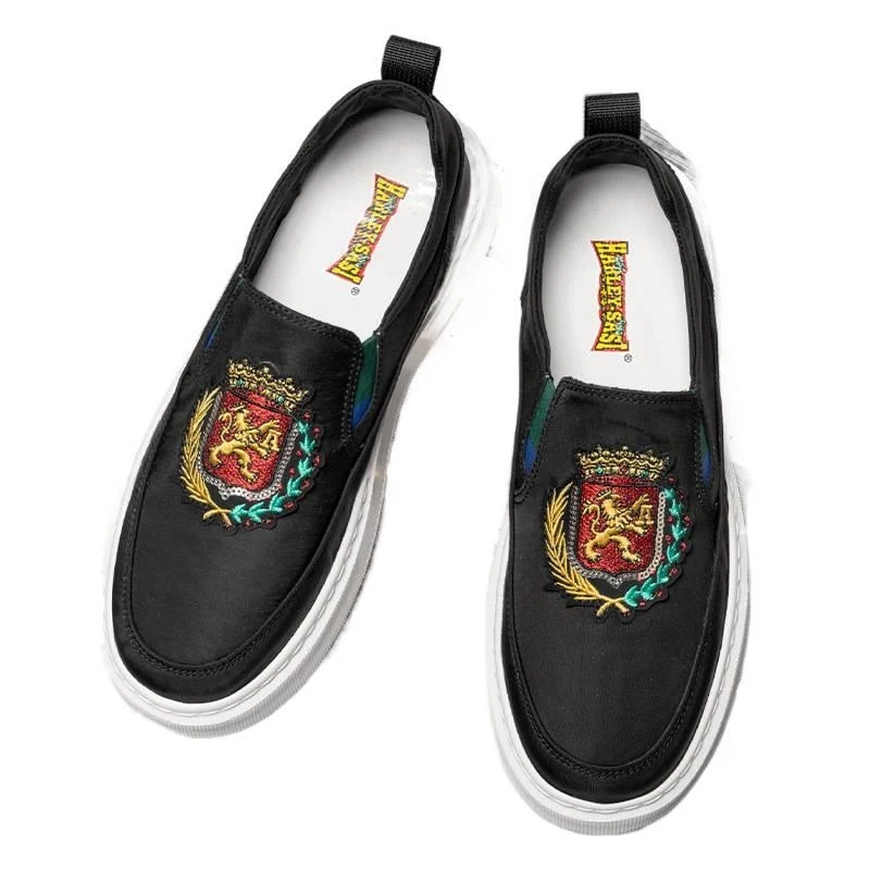 

Light Luxury Sace New Model 7816 British Style Breathable Slip-On Low-Top Men's Casual Canvas Shoes