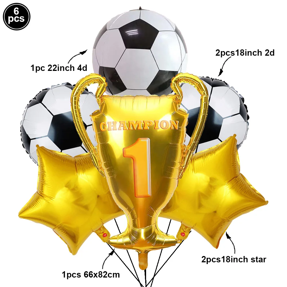 Großer Stehender Fußball-Pokal Folienballon Fußball-Sport-Themen Fußballball Fan Geburtstagsparty Deko Zubehör