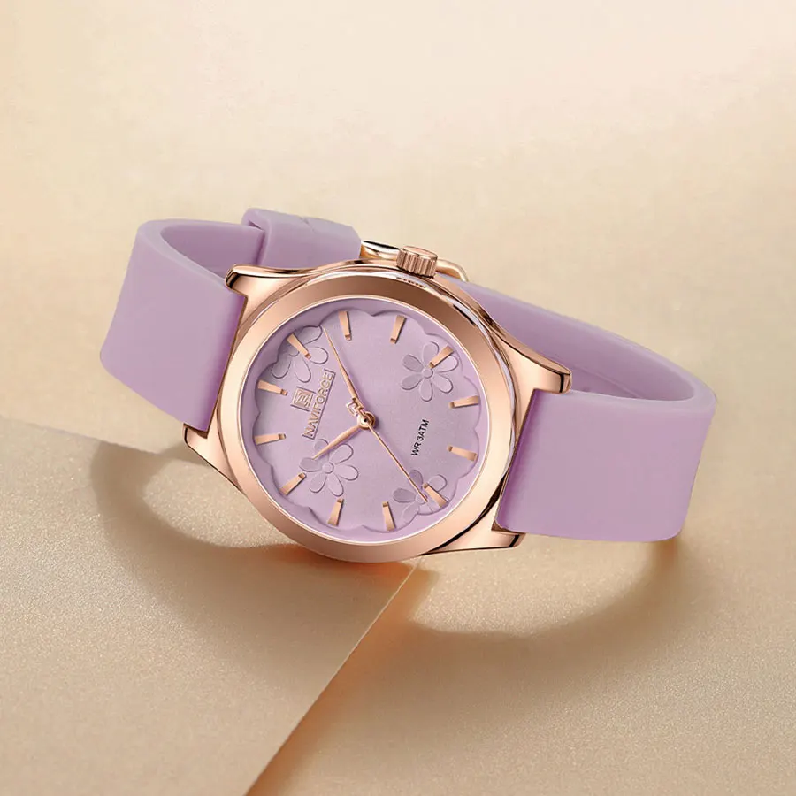 NAVIFORCE-Reloj deportivo de silicona para Mujer, pulsera de cuarzo, regalo para niñas, envío directo