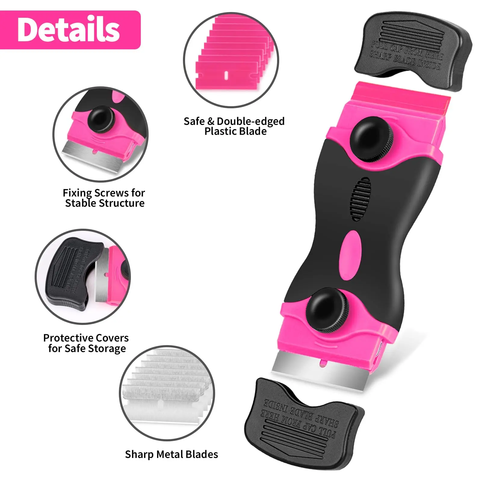 Plastic /Metal Razor Blade Scraper Edge Removal Tool with Blade Label Sticker Decal Removal Car Window Tint Vinyl Application