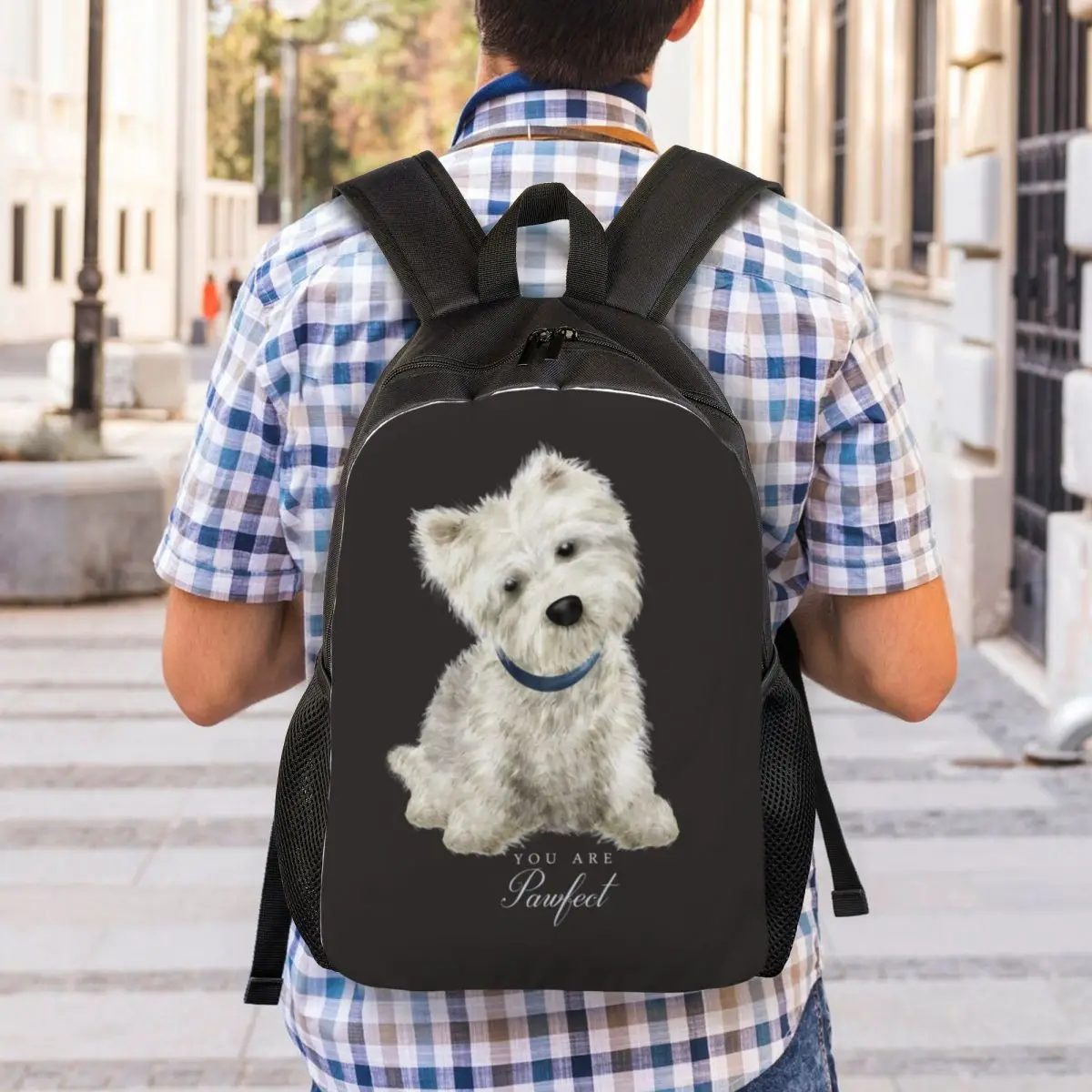 Westie West Highland White Terrier zaino per Laptop per cani donna uomo Bookbag di base per borse per studenti universitari scolastici