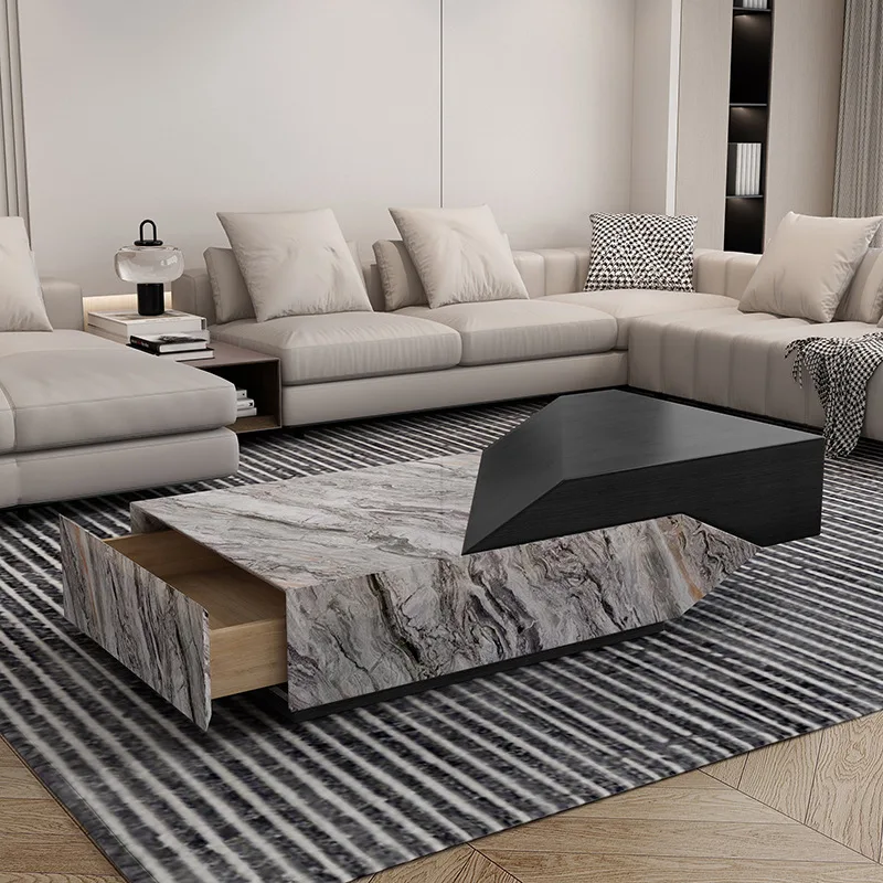 

Light luxury living room rock slab coffee table Modern simple living room coffee table High-end creative Nordic special-shaped