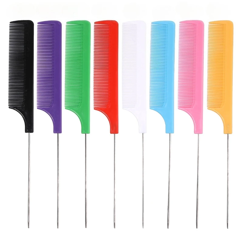 4/8pcs Stainless Steel Pointed Tail Fine Teeth Professional Comb Hair Salon Hair Styling Tool Comb Real Hair Wig Special