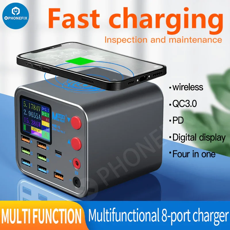 MaAnt DianBa No.1 Pro LED 10W Wireless Fast Charger PD+QC3.0 Rapid Charging Smartphone Data Line Inspection Short Circuit Repair