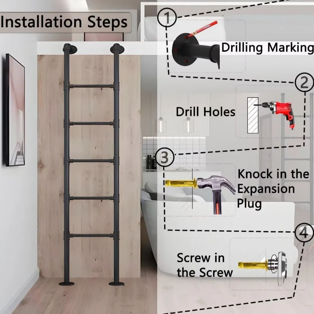 سلم سرير علوي معدني موفر للمساحة للمنزل والعلية والطابق السفلي والهروب في حالات الطوارئ