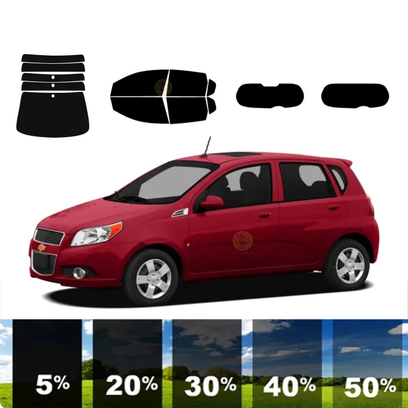 

precut Removable Window Tint Film For Car 100% UVR 5%-70%VLT Heat Insulation Carbon ﻿For CHEVROLET AVEO 4 DR HATCH 2009-2011