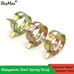 10 Pieces of Manganese Steel Spring Clamps Pressure  Galvanized Elastic Cramp Hose Cramp Water Pipe Clamps