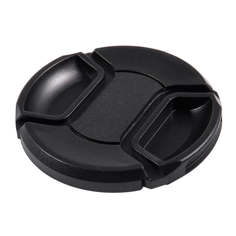 HFES 2 Pcs Black Center Pinch Design Front Lens Cap Cover 62Mm & 77 Mm