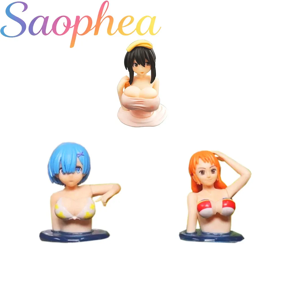 Anime Cute Rem/Boa Hancock/Nami Anime Car Decoration Chest Shaking Action Figure Sexy Anime Girl
