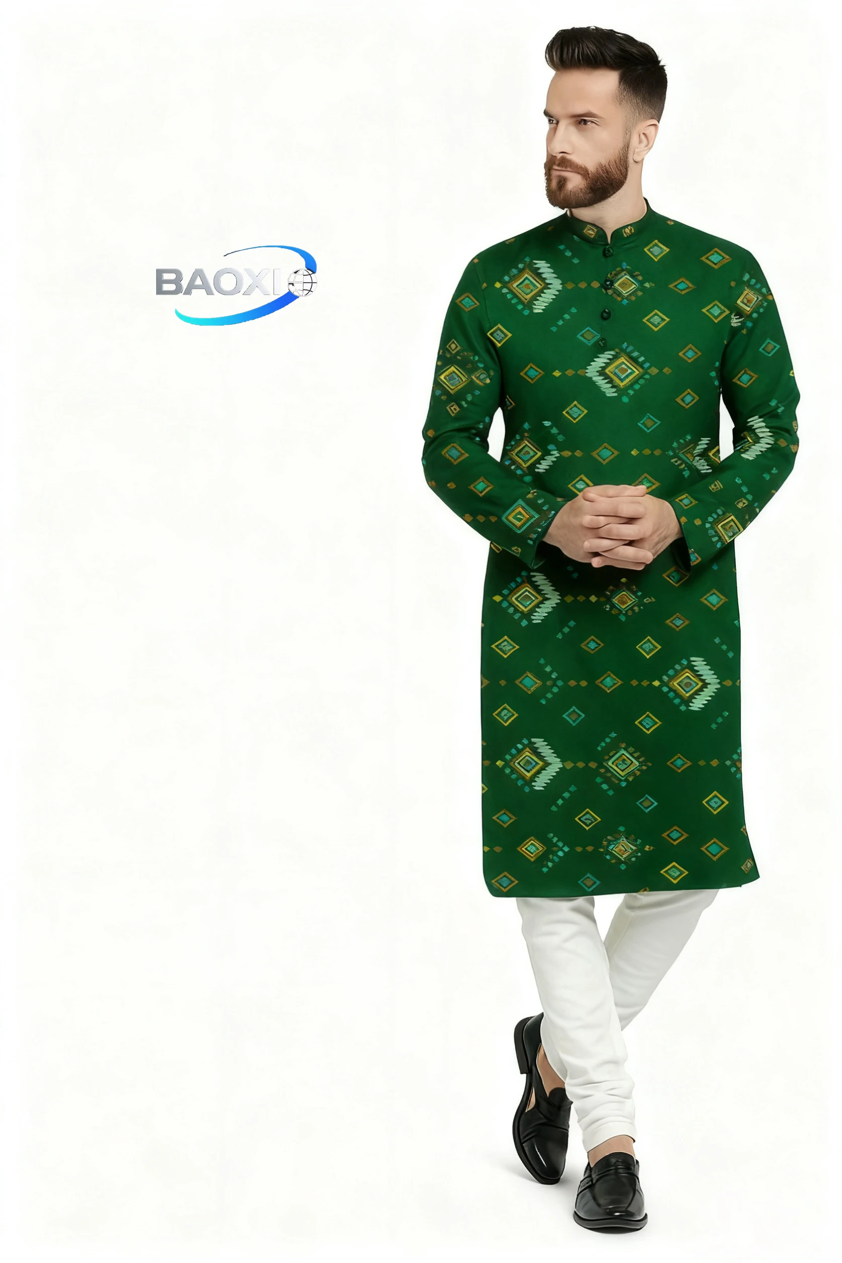 Men's printed pattern kurta vardha fashionable and comfortable fit regular long robe suitable for all occasions