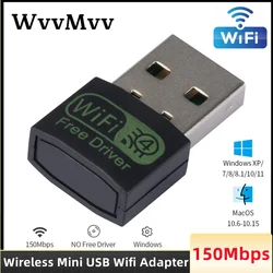 150Mbps Mini USB WiFi Adapter LAN 802.11b/g/n Wireless Network Card USB Dongle Antenna Free Drive Wifi Receiver For PC Windows