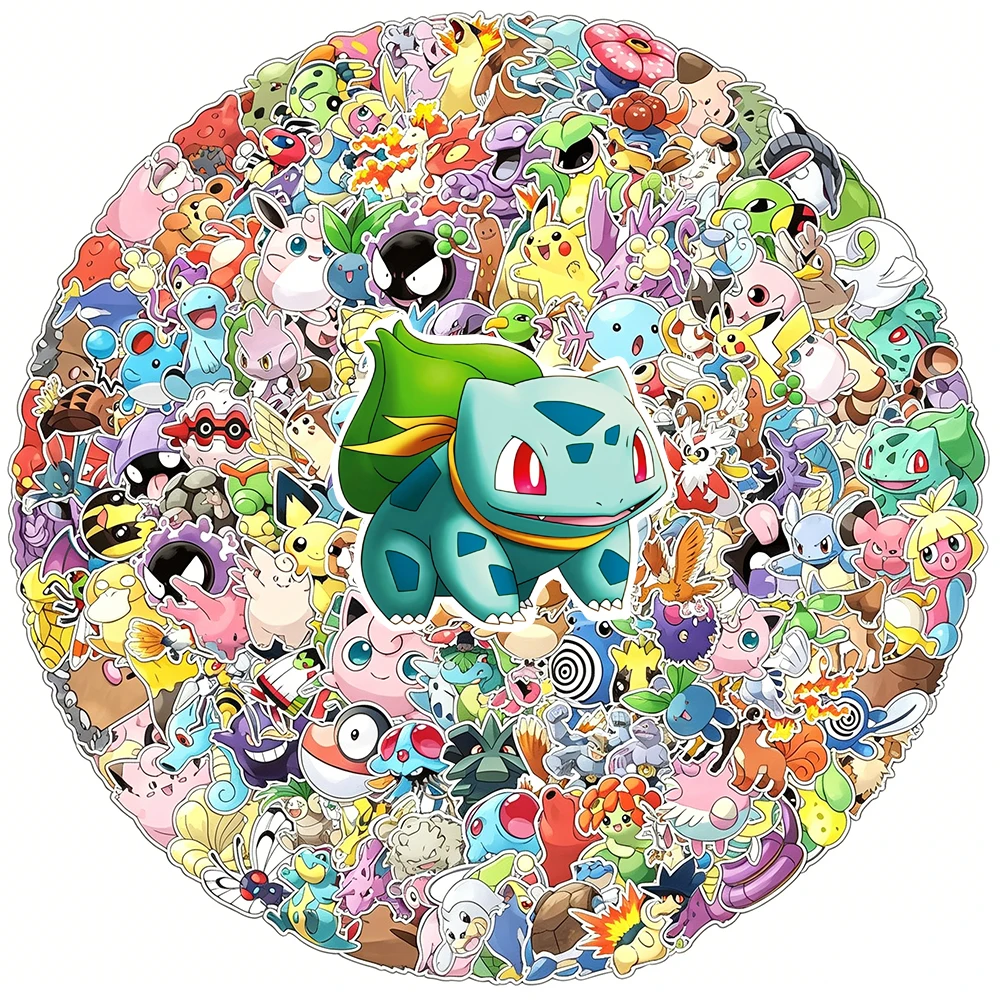 10/50/100/200/300 Stück Niedliche Pokemon-Aufkleber Kawaii Anime Pikachu Sticker DIY Laptop Auto Wasserdichte Cartoon-Aufkleber Spielzeug Geschenke – Detail 6