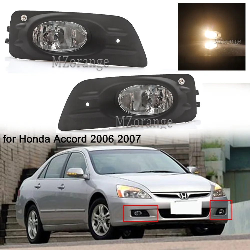 Faróis de nevoeiro para Honda Accord 2006 2007 Condução Lâmpada Luzes de nevoeiro halogênio Tampa Lâmpadas de nevoeiro Acessórios do carro Peças