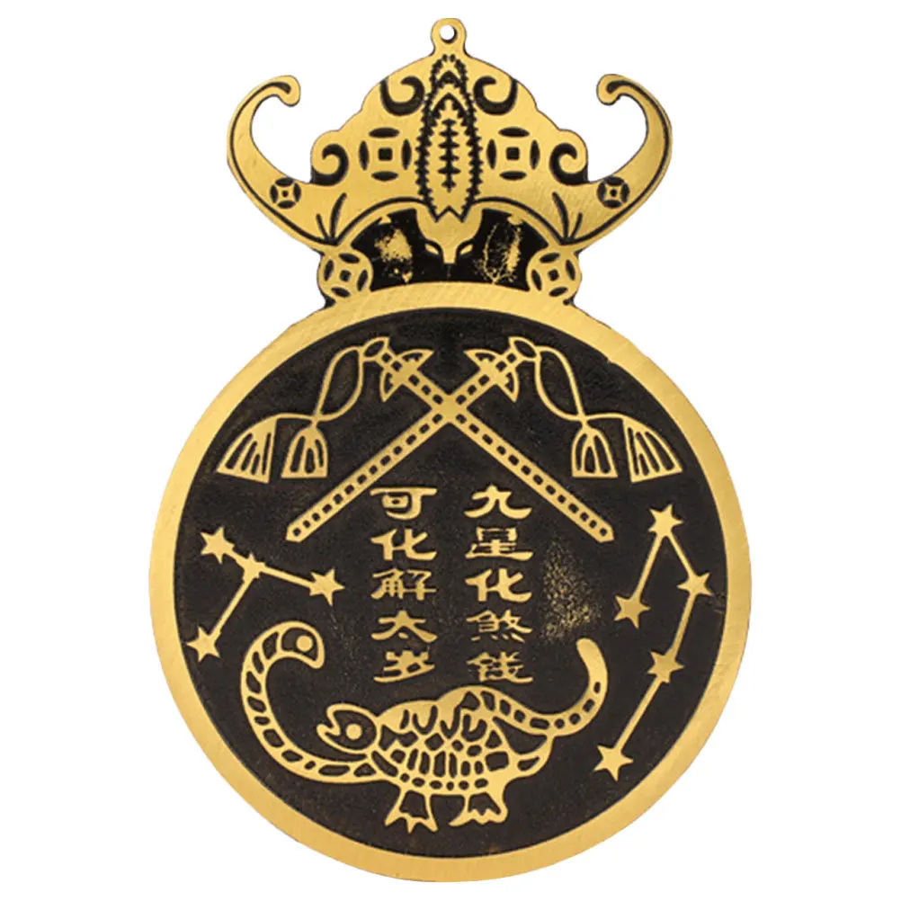 

Copper Luck Mirror Ornament Chinese Style Decorative Wall Hanging Luck Mirror for Home Temple Shop Blessing Exorcism Decor Gift