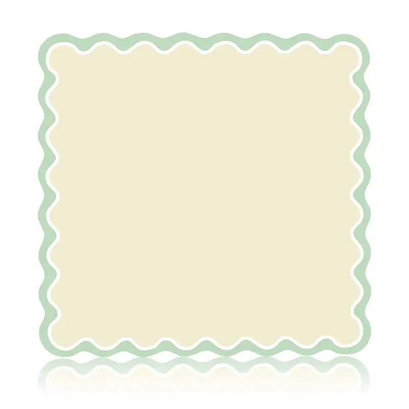 Mint Green Wavy Lace Tabletop Mahjong Table Mat Anti-Slip Noise Reduction for Card Game Table Playing Room Home Decor