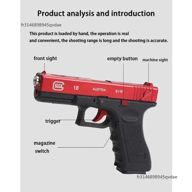 Mão Gzheng Bloqueio G18, Vazio, Pull Warehouse, Máquina de Três Gancho para Tiro Toy Gun, Quick-Release, Via para Grab Boy's Gift