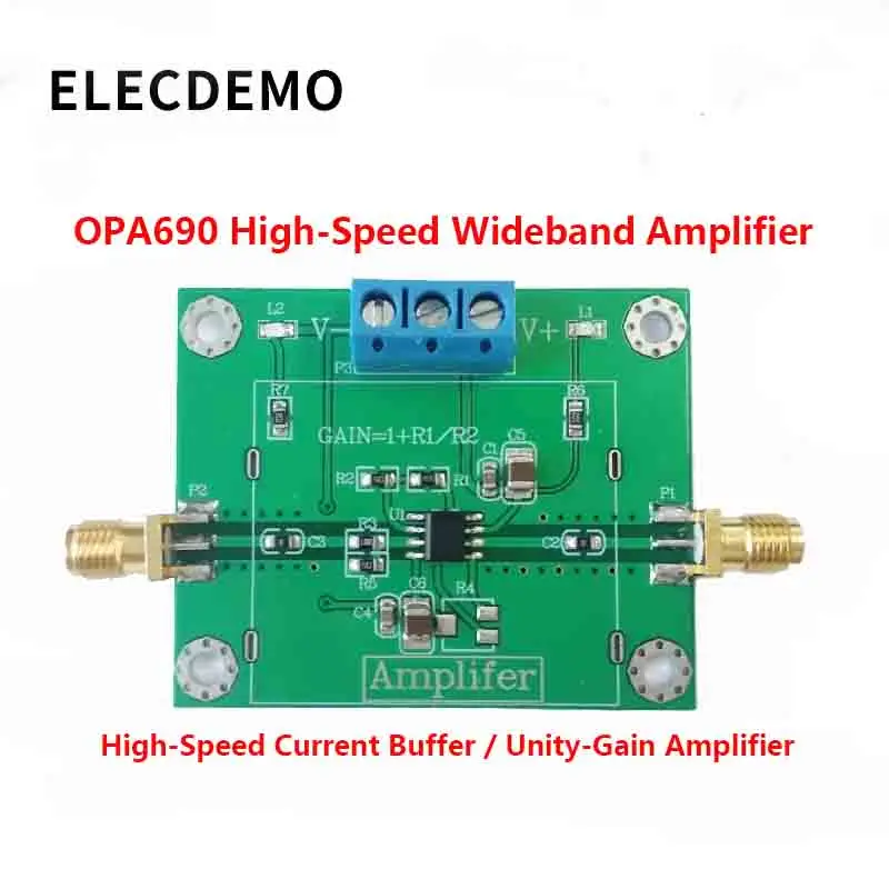 

Модуль OPA690, высокоскоростной операционный усилитель, буфер тока, неинвертирующий усилитель, модуль конкурса, полоса пропускания 500 м, продукт