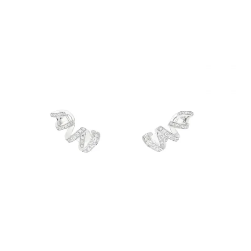 Pendientes de plata de ley S925 con juego de tornillos y diamantes