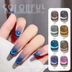 Esmalte de uñas en Gel magnético para decoración de uñas, esmalte de uñas en Gel UV de cristal azul, Ojo de gato, arcoíris, variedad de pegamento