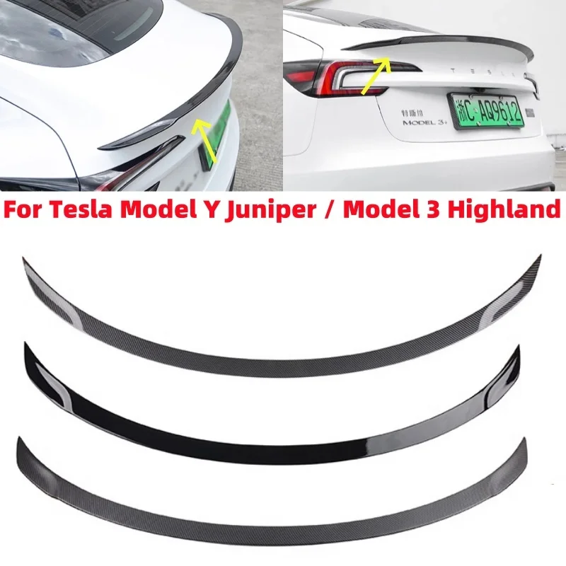 

Car Rear Spoiler Wing ear Trunk Spoiler Boot Lid Accessories For Tesla Model Y Juniper / Model 3 Highland