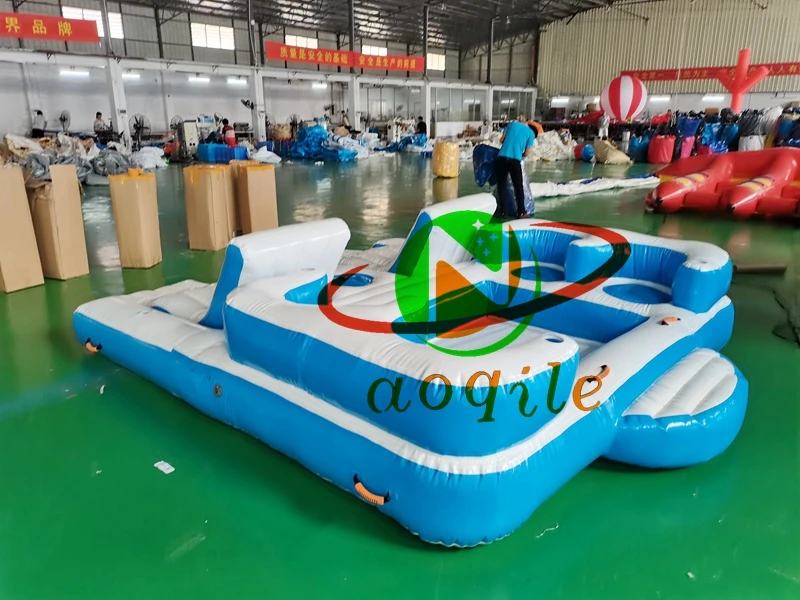 New Design Inflatable Water Floating Island Lounge Manufacture Inflatable Water Floating Sofa Toys