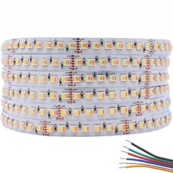 5M RGBCCT taśma LED 5 W 1 Chip 5050 SMD 560 diod LED/Rool RGB + ct DC24V 40W 112Leds/m W + RGB + WW regulowaną temperaturę pasek