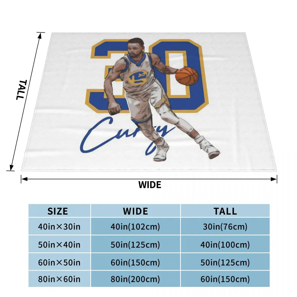 Stephen Curry Golden State Basketball Illustration Blanket Bedspread On The Bed Beach Ultralight