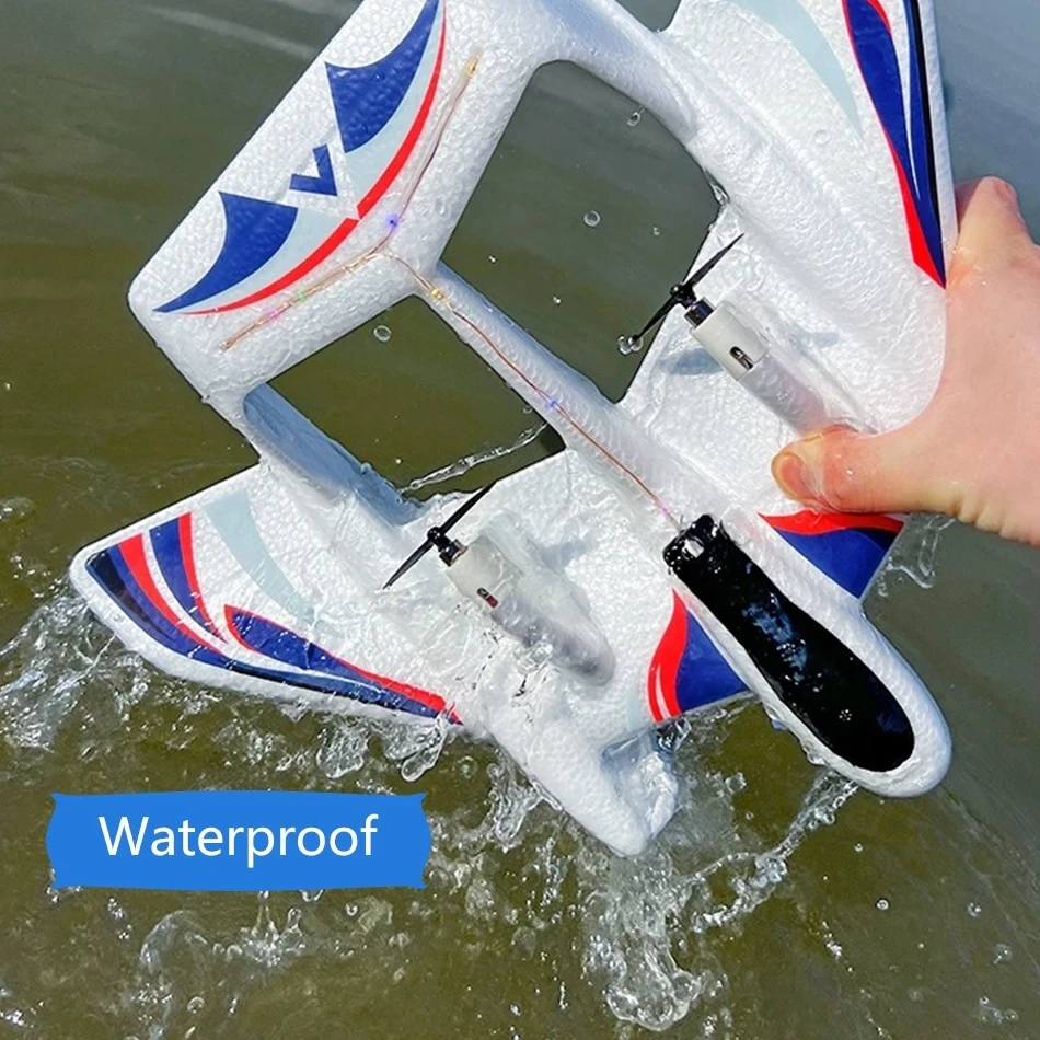 Amphibious YF-350 Waterproof 2.4G Radio EPP Foam Fixed-Wing Glider Aircraft RC Plane with LED Lights Plane Toys