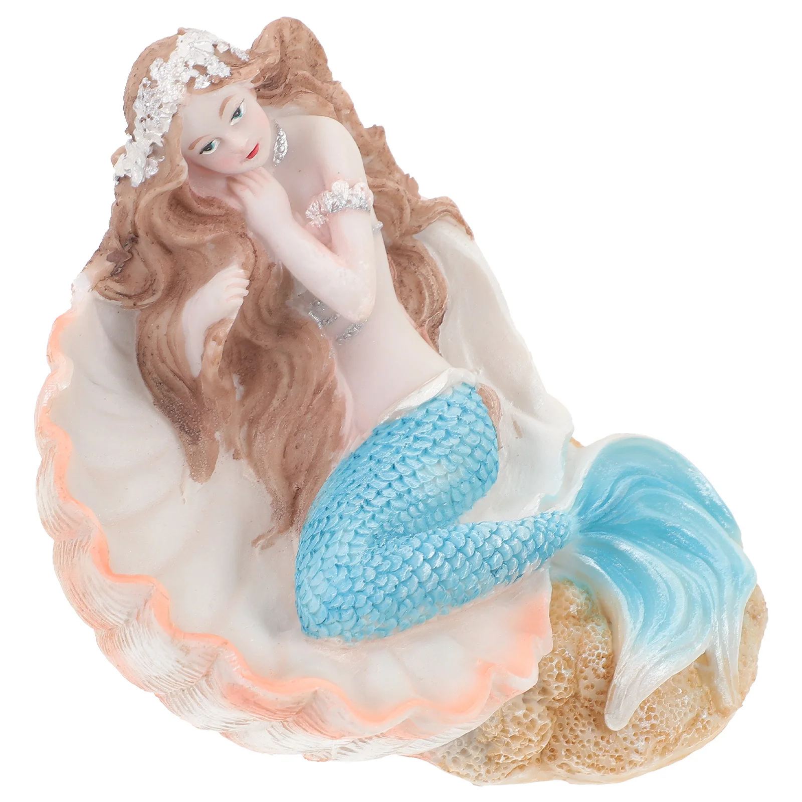 

Mermaid Statue Resin Craft Home Decor Room Desktop Car Fish Tank Ornament Wear-Resistant Non-Fading Beautiful Art