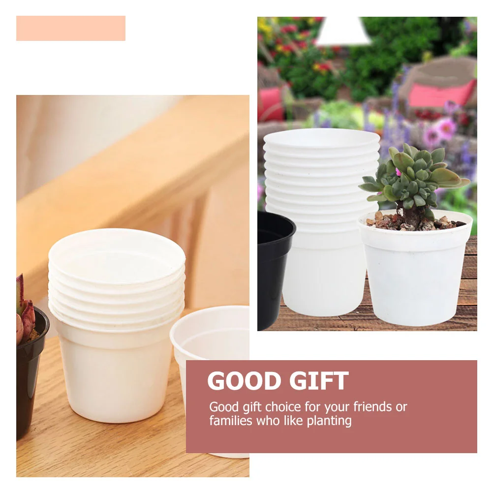 24 pezzi bonsai vaso da fiori piante vivaio con fori giardinaggio in plastica bianca per bambini