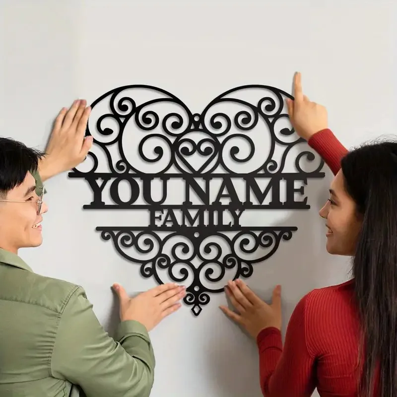 

Heart-textured Hollowed-out Pattern Metal Art Logo for Home, Garden, Party Decoration and Wall Art.