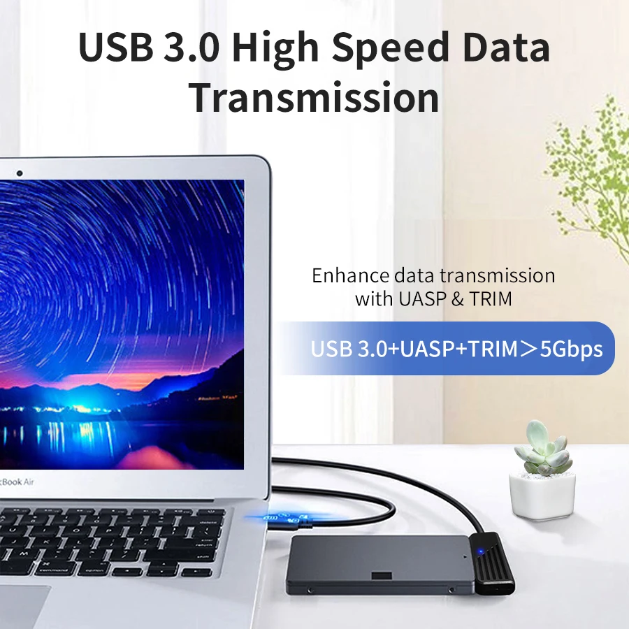 SATA to USB 3.0 어댑터 C타입 to SATA 케이블, 고속 데이터 변속기, 2.5 인치 HDD 하드 드라이브 SATA 어댑터용, 45cm, 5Gbps