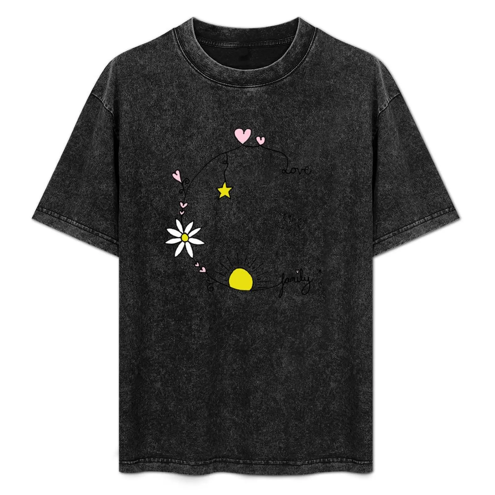 

Family Crescent Drawing T-Shirt Summer Print Short Sleeve Tee