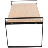 Iron Desk Organizer Wooden Iron Shelf Compact Size Smooth Design Bedroom Storage Rack Office Holder