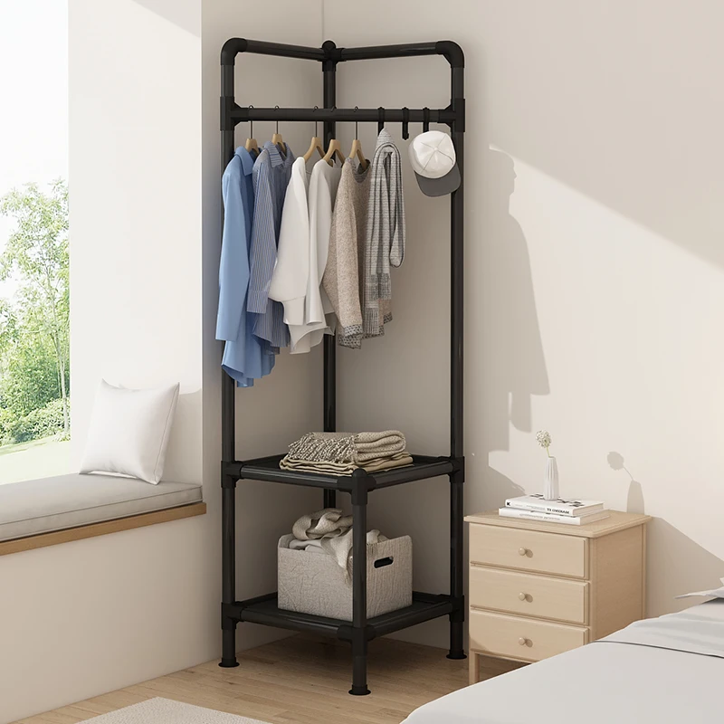 

Corner clothes and hat rack for storage Floor to ceiling home room bedroom dormitory overnight clothes rack perchero de pie