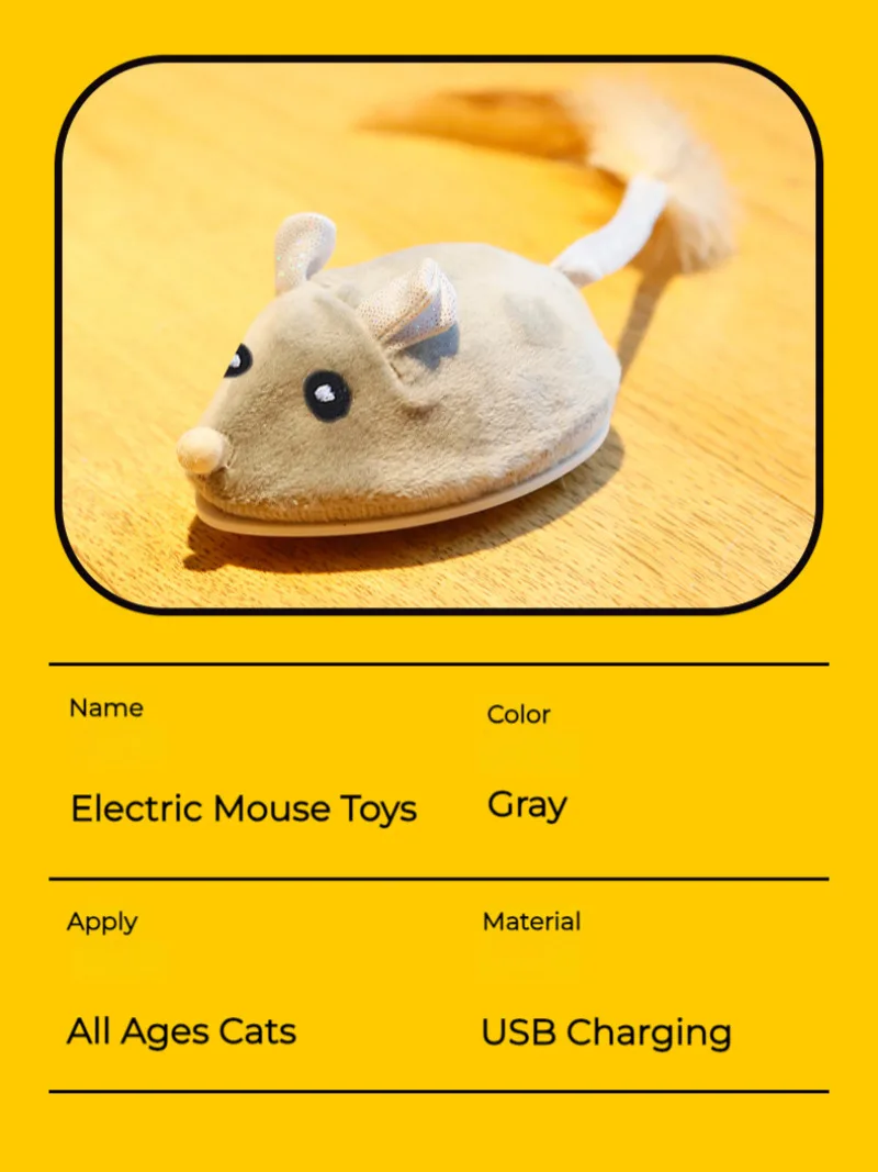 Smart Electric Mouse Toy Usb Rechargeable SelfHelp Cat Toys  Wireless Electronic Rat Plush RC Mouse Toy Automatic Toys Rat