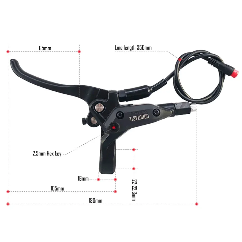 Brake Handle Brake Lever Black E-bike Parts GT03 Power-off Waterproof Connector For Electric Bicycle Brand New