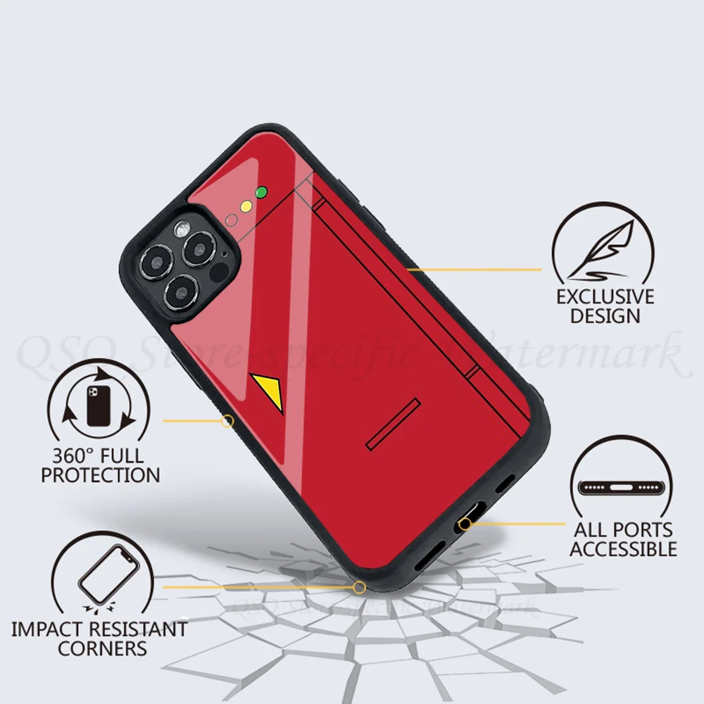 1pc Pokedex Phone Case Strong Magnetic For IPhone 15 14 13 Pro Max 11 12 Mini