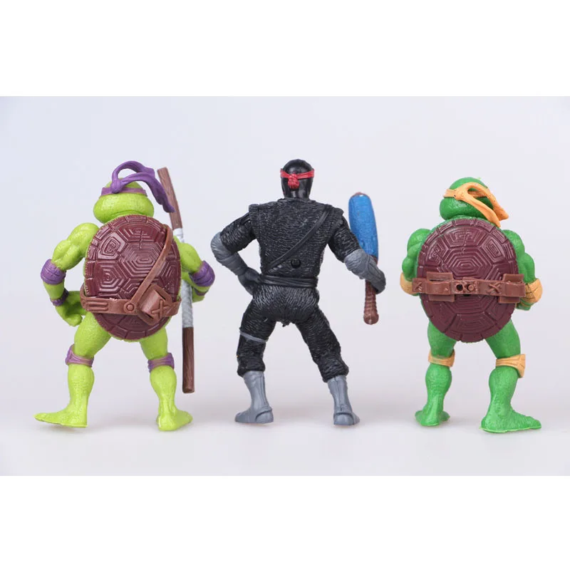 6Pcs Teenage Mutant Ninja Turtles Action Figurine Q Version Splinter Raphael Mikey Leonardo Da Vinci Donatello Oroku Saki Figure