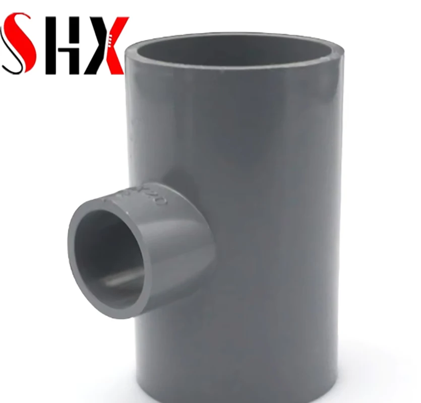 PVC Water Pipe Reducing Tee 20 25 32 40 50 63 75 90 110 Reducing Tee Grey