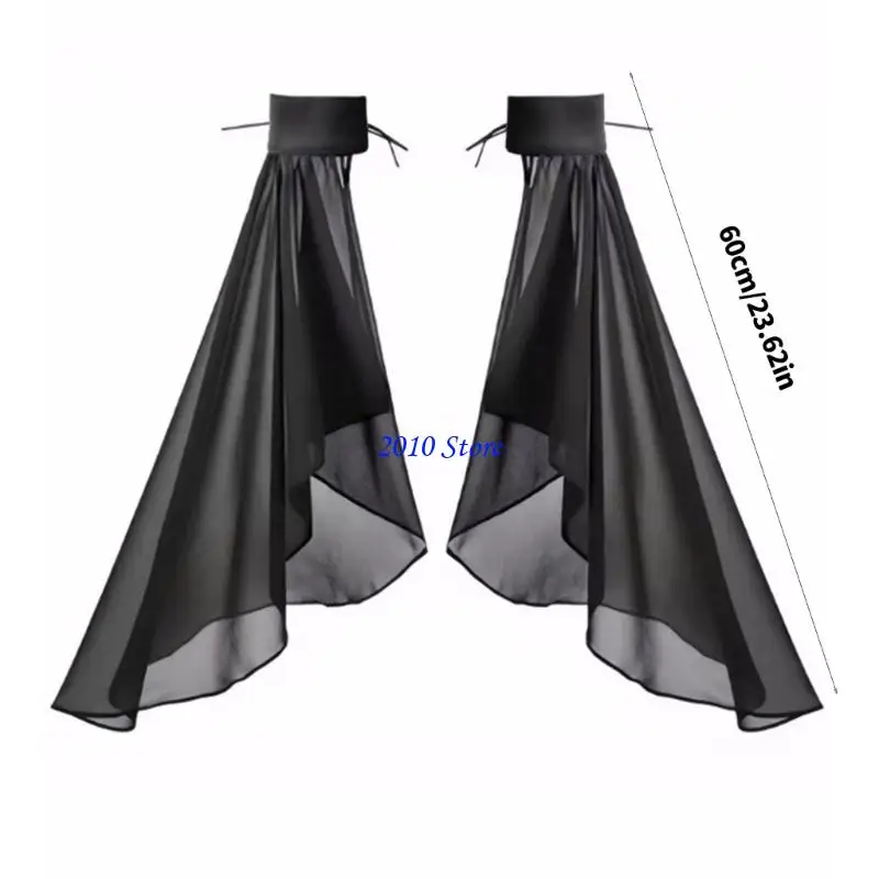 F3MF Einfache Brautchiffon -Ärmel Premium Arm Cover Hochzeitskleid Enhancer Weiß