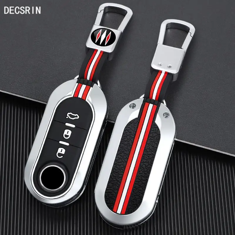 Zinc Alloy Car Flip Remote Key Case Cover Shell Fob for Fiat Ducato 500 500L Panda Grande Punto Lancia Musa Car Accessories